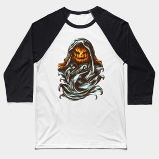 Cloaked halloween pumpkin ghost Baseball T-Shirt
